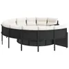 vidaXL Gartensofa mit Kissen Rund Schwarz Poly-Rattan Produktbild-Vorschau 4