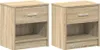 Two identical wooden nightstands are shown side-by-side against a white background. Náhľad obrázku produktu