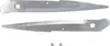 Two metal blades for shears and two small screws on a white background. Produktbild-Vorschau