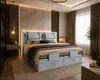 TRADA Boxspringbett PORTO 200x200 Grau – elektrisch Produktbild-Vorschau 1