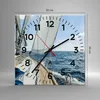 Wanduhr - Quadrat - Glasuhr - Meer Kreuzfahrt Segel - Produktbild-Vorschau 3