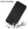 A black phone case is shown falling and impacting a surface, illustrating its shock-absorbing capabilities. Podgląd zdjęcia produktu