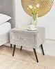 BELIANI Nachttisch Hellgrau Cord 38x46x49 cm mit Produktbild-Vorschau 2