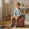 Domarex Sitzpouf rund Ø45x25 cm,Pouf Hocker Wohnzimmer & Produktbild-Vorschau 3