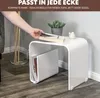 boční stolek eluno 2v1 z lesklého bílého akrylu s držákem Náhled obrázku produktu 6