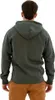 Back view of a person wearing a dark green hooded jacket and brown pants. Produktbild-Vorschau