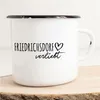Huuraa Emaille Tasse Friedrichsdorf  Geschenk Kaffeebecher Produktbild-Vorschau 1