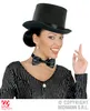 A woman wearing a top hat and a bow tie. Produktbild-Vorschau