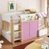 A child's loft bed with storage and a playhouse-like awning. Produktbild-Vorschau
