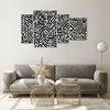 Bilder auf glas - 4 Teile - Op-Art. Schwarz Weiß - 120x70cm Produktbild-Vorschau 7