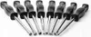 A set of eight carburetor adjustment tools with black handles and silver shafts, arranged in a fan shape on a white background. Produktbild-Vorschau