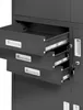 Close-up view of an open set of gray metal drawers on a cabinet. Podgląd zdjęcia produktu