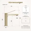 EMKE Robinet de salle de bain champagne-or 195x173x46mm, Voir les images du produit 7