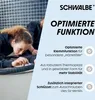 Two people working on a bicycle tire, with overlaid text about product features. Produktbild-Vorschau