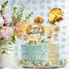 Goldene Geburtstagstorte Deko Cake Topper Feuerwerk Sterne Produktbild-Vorschau 2