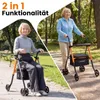 COSTWAY Rollator faltbar & leicht mit Sitz, 2in1 Rollstuhl Produktbild-Vorschau 4