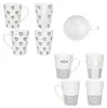 6er Set Cupid Kaffeebecher 250ml Porzellan schwarz-weiß Produktbild-Vorschau 5