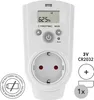 A white digital hygrostat plugged into a wall socket. Podgląd zdjęcia produktu