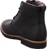 A black leather boot is shown from the side and back. Produktbild-Vorschau