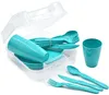 31-teiliges Picknick-Set, Picknickkorb und Mehrweggeschirr Produktbild-Vorschau 2