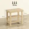 Schuhbank aus Bambus mit 2 Ablagen, 50 x 28 x 45 cm, Natur Produktbild-Vorschau 3