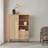 sweeek - Highboard mit Rattan-Geflecht und Holzdekor 1 Tür, Produktbild-Vorschau 6