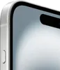 A close-up view of the top corner of a silver smartphone, showing the screen and the notch. Voir les images du produit