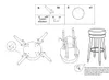 An assembly diagram for a bar stool. Náhľad obrázku produktu