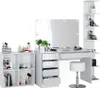 Tavolino da toilette Vicco Sherry Bianco con specchio, Anteprima dell’immagine prodotto 8