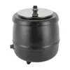 A black electric soup kettle with a silver lid is shown against a white background. Náhled obrázku produktu