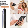 Collage showing a family taking a selfie on a beach, a close-up of a phone case, and hands holding a phone with a case. Produktbild-Vorschau