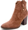 ASKSA Damen Absatz Plateau Vintage Schnalle Wildleder Produktbild-Vorschau 1