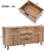 A diagram showing the dimensions of a wooden sideboard. Anteprima dell’immagine prodotto
