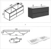 120 cm Badmöbel-Set Unterschrank mit Mineralguss waschtisch Produktbild-Vorschau 7