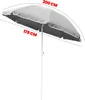 A gray and white umbrella with measurements indicated. Anteprima dell’immagine prodotto