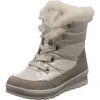 A single white and gray winter boot with white fur trim is shown against a white background. Produktbild-Vorschau