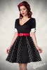Vintage Retro Godet Kleid mit Gürtel in weiß/schwarz Größe Produktbild-Vorschau 11