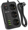 Vayox Steckdosenleiste 3-Fach Schuko 2m Schwarz | Produktbild-Vorschau 1