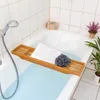 relaxdays Bambus Badewannenablage mit 3 Fächern Produktbild-Vorschau 2