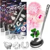 com-four® Zinngießen mit 10 schweren Figuren und 2 Löffel, Produktbild-Vorschau 1