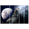 Triptychon auf leinwand tiere - grau 150x100 cm Feeby blau Produktbild-Vorschau 3