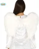 Back view of a person wearing white angel wings. Anteprima dell’immagine prodotto