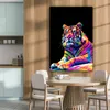 MuchoWow® - Leinwandbilder - Tiger - Bunt - Tiere - Schwarz Produktbild-Vorschau 5