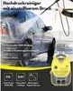 A person is using a pressure washer to clean a car. Produktbild-Vorschau