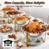 WARMOUNTS Chafing Dish Set 4er 7,6L Edelstahl Gold, Buffet Produktbild-Vorschau 2