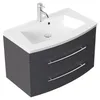 Badmöbel Bella 80 mit runder Front SoftClose anthrazit : Produktbild-Vorschau 1