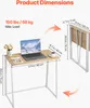 A diagram showing the dimensions and features of a folding desk. Podgląd zdjęcia produktu