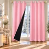 1 cortina de 100% opacidad térmica, color rosa, con ojales, Vista previa de la imagen del producto 9
