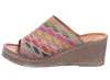 Gemini Damen Pantolette Leder Flechtoptik bunt Keilabsatz Produktbild-Vorschau 3