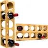 Two bamboo wine racks, one vertical and one horizontal, each holding wine bottles. Produktbild-Vorschau
